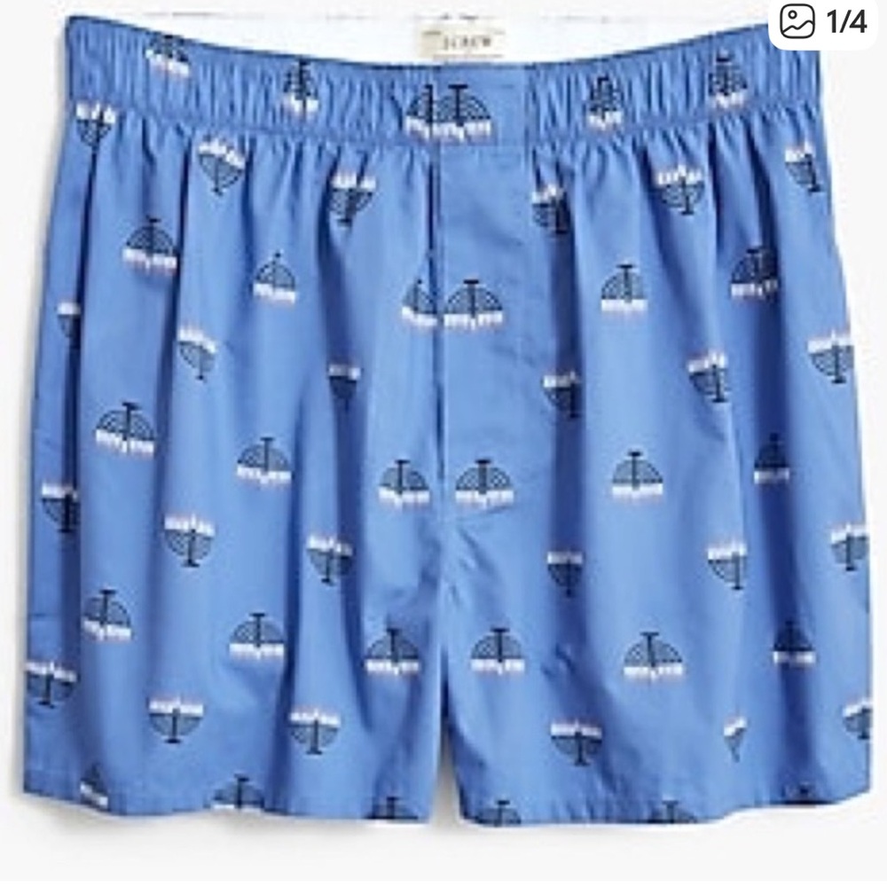 J Crew 100% cotton woven boxer shorts menorah chanukiah Hanukkah Chanukah L NEW